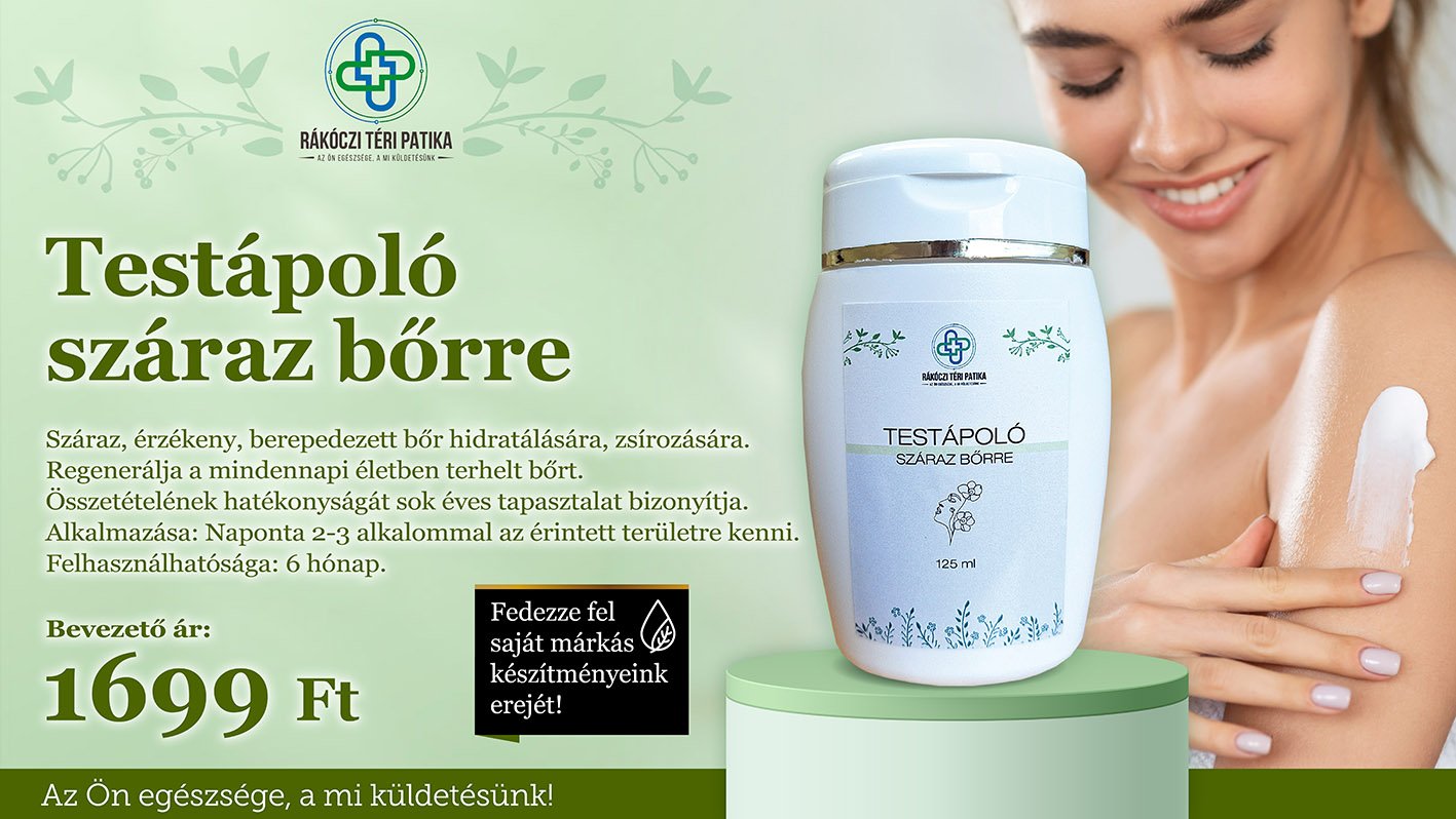 Kozmetikai termék -  saját termék rákóczi téri patika testápló száraz bőrre