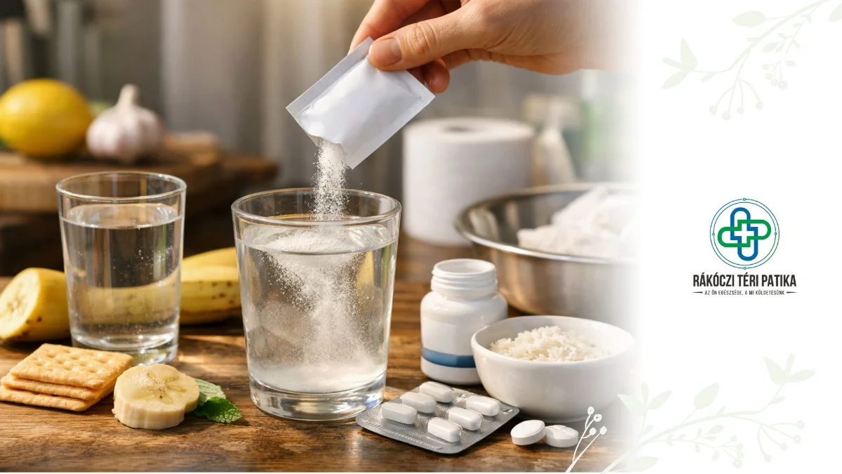 Hányás és hasmenés esetén javasolt folyadékpótlás és kímélő étrend ORS oldattal, banánnal és rizzsel